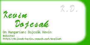 kevin dojcsak business card